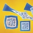 Etiketten aus Desmopan DP 2795A SMP mit eingravierten, farbigen QR-Codes